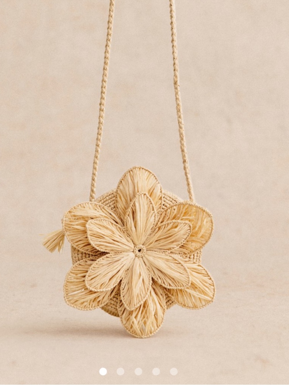 Sezane Clara basket Straw Flower bag